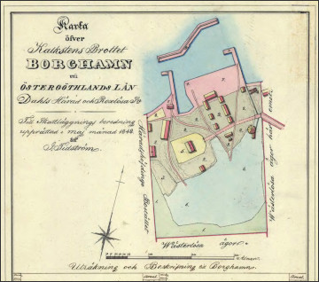 Karte von Borghamn, 1842