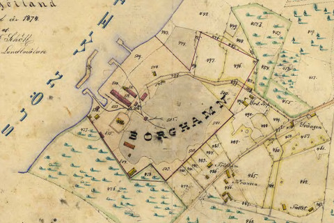 Borghamn on the map of Wästerlösa, 1874