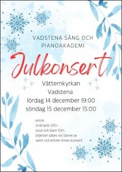 Vadstena Sång och Pianoakademi: Julkonsert