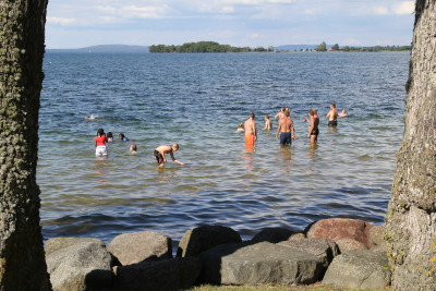 Natural beach by the lakefront in Vadstena
