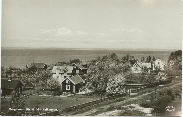 Ein Gruss aus Borghamn: Aussicht von Bårstads Kalkofen, vor 1960