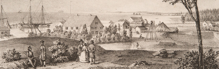 Borghamn hamnen och stenbrott. Bildkälla: Sjöhistoriska Museet