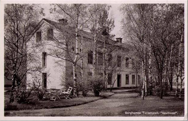 En hälsning från Borghamn: Borghamns Turisthotell, Gästhuset, arkiv Beckmann