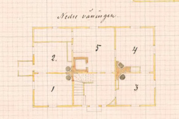 Fortifikationshuset, nedre plan 1880