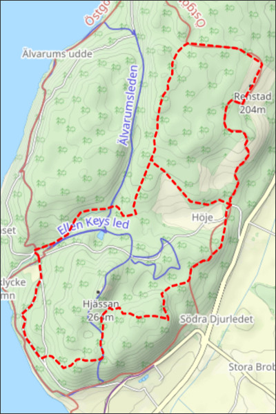 Ecopark Omberg's MTB trails: bike trail south