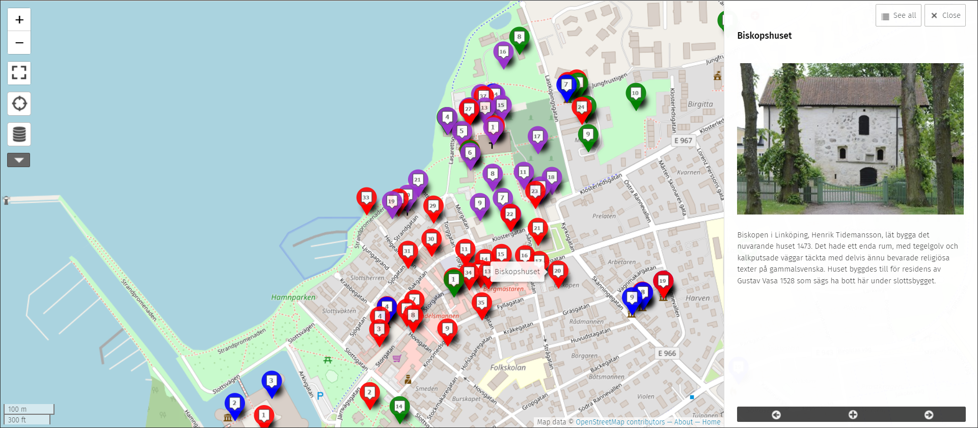 Sevärdheter i Vadstena: Biskopshuset