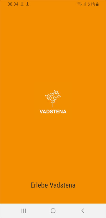 Erlebe Vadstena webapplikation - splashscreen