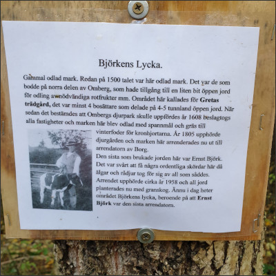 Sign at Björkens luck
