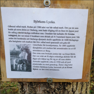 Schild bei Björkens lycka