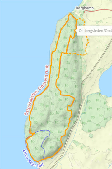 Map Around Omberg/Östgöta Trail